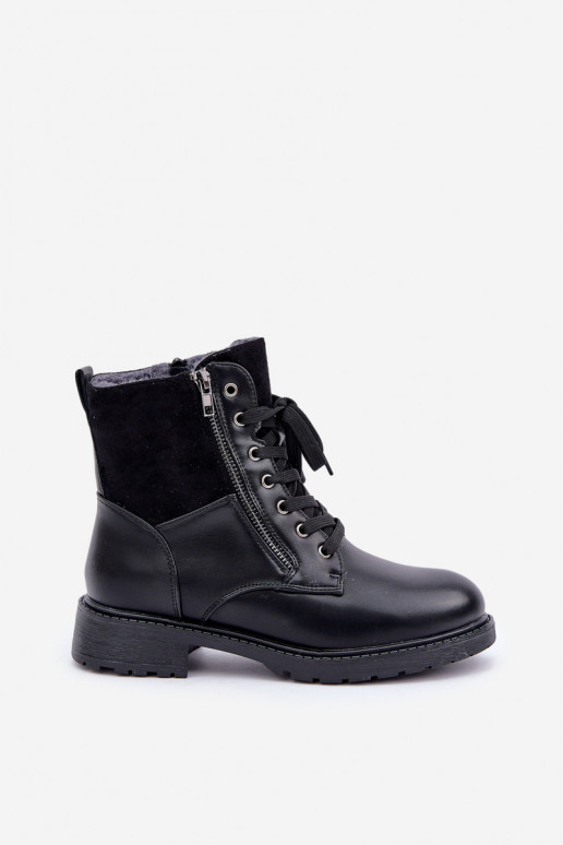 aquecimento Botas com salto largo Eko Pele cor preta Habilitadooise aquecimento Botas com salto largo Eko Pele cor preta Habilitadooise