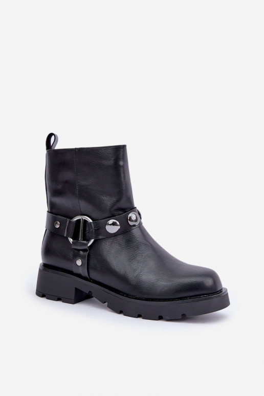 Botas com salto largo aquecimento com alças cor preta Felilania Botas com salto largo aquecimento com alças cor preta Felilania