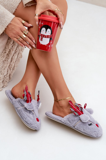 Habilitadotal Chinelos Com um tema Rena cor cinza Sylaia