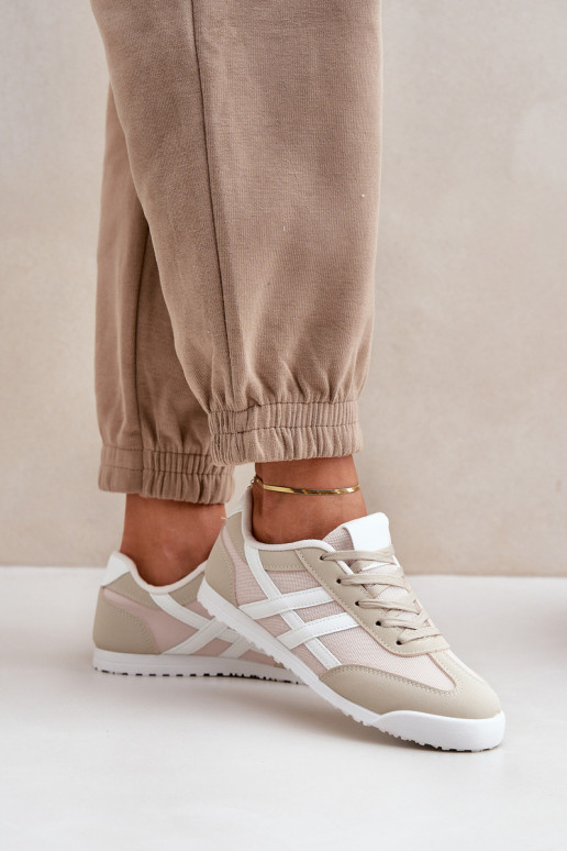 Baixo Tênis Sapatos de lazer bege Eezore