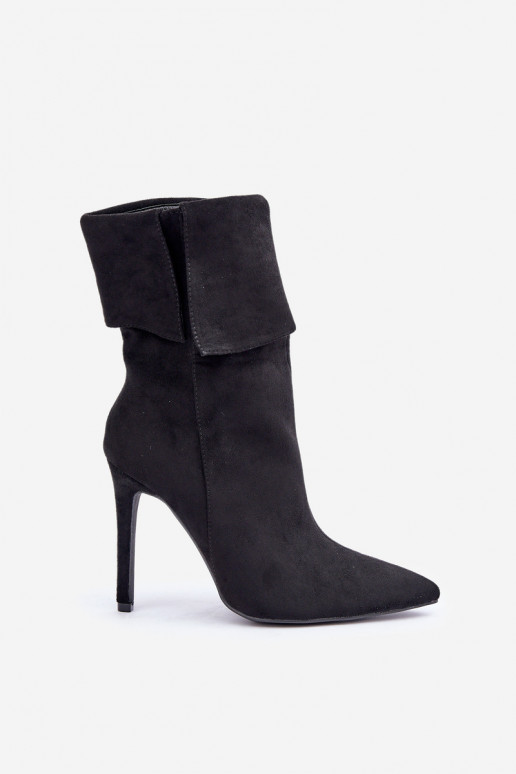 Botas com salto fino Z EMyParainiętą CholeParaką cor preta Luxira Botas com salto fino Z EMyParainiętą CholeParaką cor preta Luxira