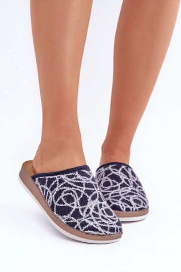 com brilho Chinelos Feminino Inblu CT000028 azul escuro