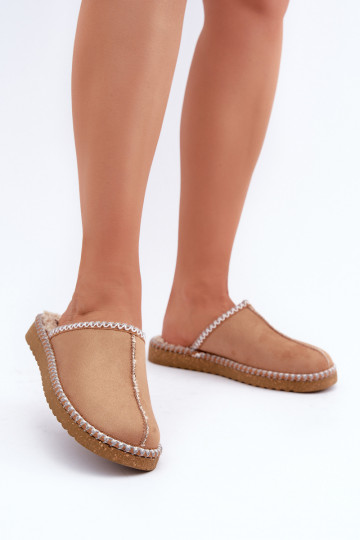 sapato caseiro Chinelos Z Haftem Feminino Inblu EY000028 cor marrom