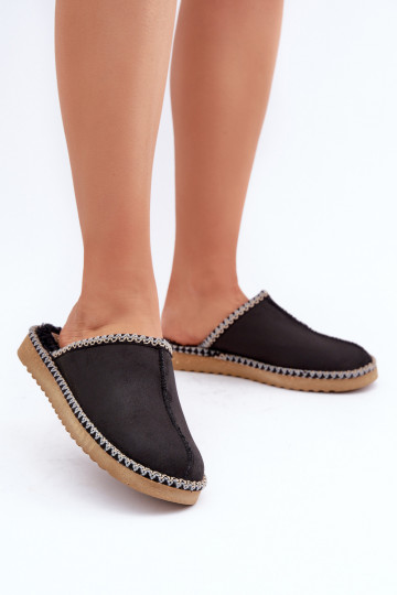 sapato caseiro Chinelos Z Haftem Feminino Inblu EY000028 cor preta 2