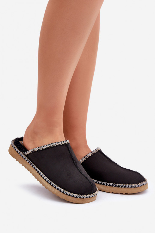 sapato caseiro Chinelos Z Haftem Feminino Inblu EY000028 cor preta sapato caseiro Chinelos Z Haftem Feminino Inblu EY000028 cor preta