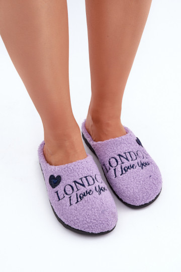Chinelo Feminino Typu Baranek Inblu ET000027 roxo com detalhe em pelúcia 2
