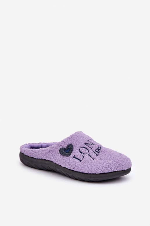 Chinelo Feminino Typu Baranek Inblu ET000027 roxo com detalhe em pelúcia