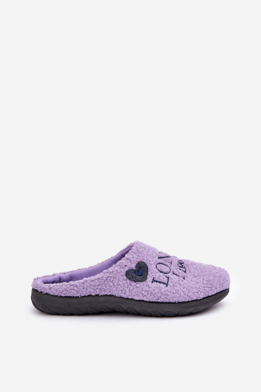 Chinelo Feminino Typu Baranek Inblu ET000027 roxo com detalhe em pelúcia