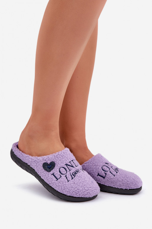 Chinelo Feminino Typu Baranek Inblu ET000027 roxo com detalhe em pelúcia