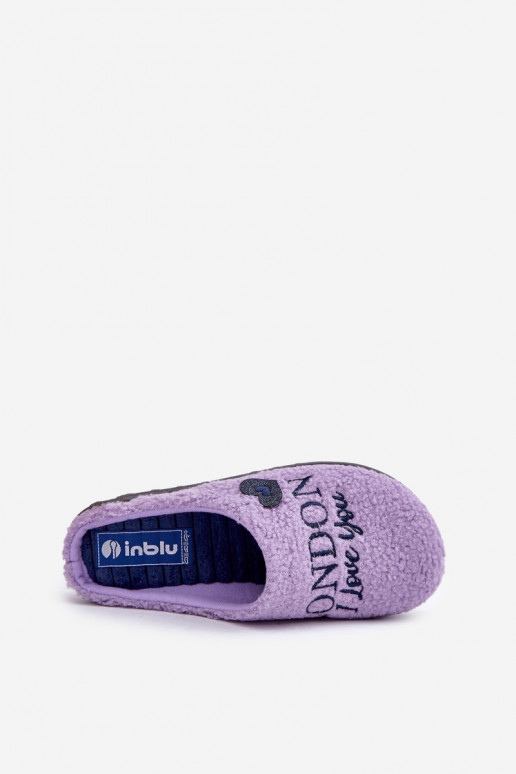 Chinelo Feminino Typu Baranek Inblu ET000027 roxo com detalhe em pelúcia