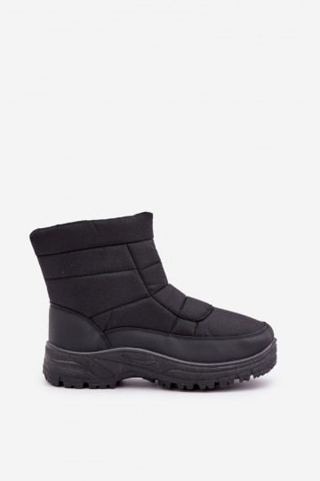 Botas de neve para homens Casal o castelo aquecimento com pelo por dentro cor preta Linnora 2