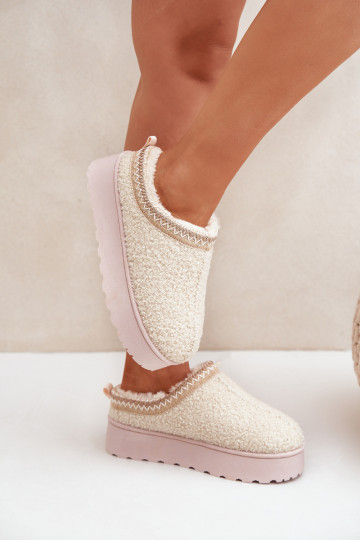 Botas de neve Feminino com uma plataforma Z Haftem cor de marfim Tirissa