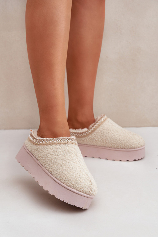 Botas de neve Feminino com uma plataforma Z Haftem cor de marfim Tirissa