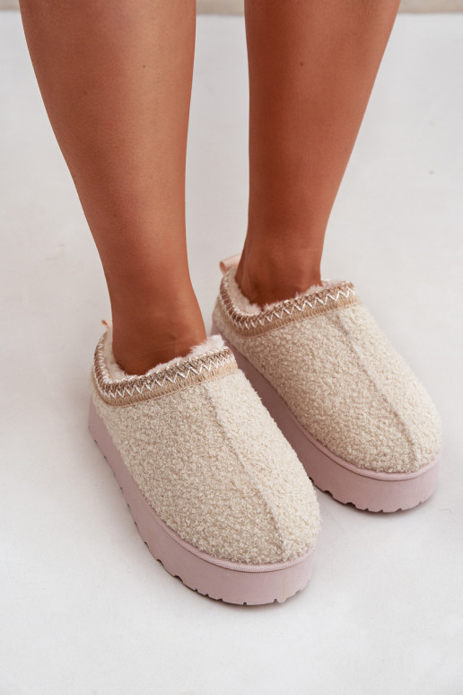 Botas de neve Feminino com uma plataforma Z Haftem cor de marfim Tirissa