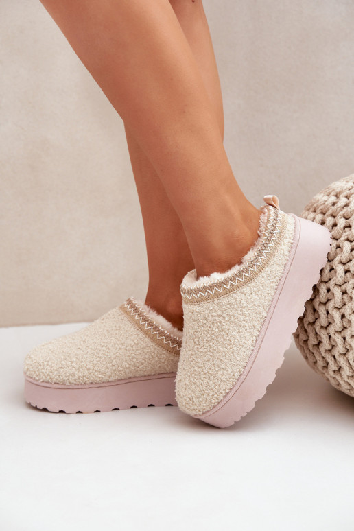 Botas de neve Feminino com uma plataforma Z Haftem cor de marfim Tirissa