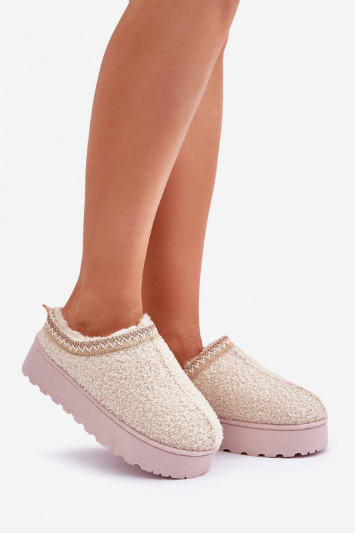 Botas de neve Feminino com uma plataforma Z Haftem cor de marfim Tirissa