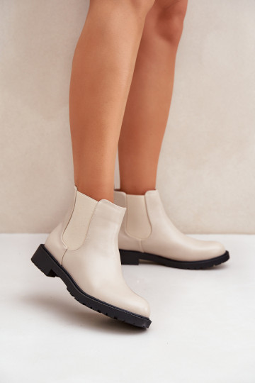 botas elegantes Feminino com salto largo bege Selanna 2