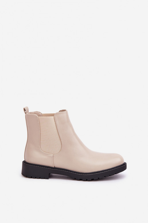 botas elegantes Feminino com salto largo bege Selanna botas elegantes Feminino com salto largo bege Selanna