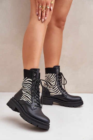 Botins de trabalho Feminino com palmilha tipo meia Zebra cor preta Raviri 2
