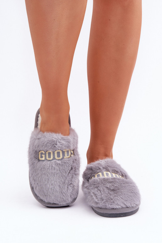 Chinelo feminino com pelúcia I Įjungtapisem na cor cinza Kalelia