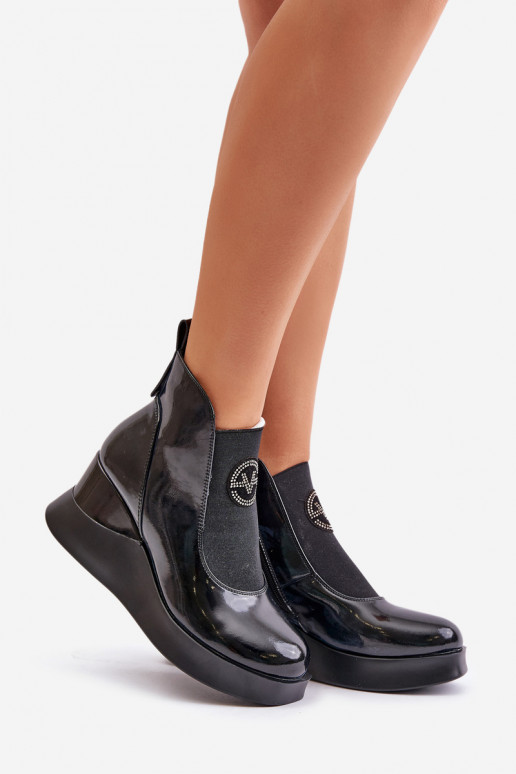 Botins envernizados aquecidos Vinceza...