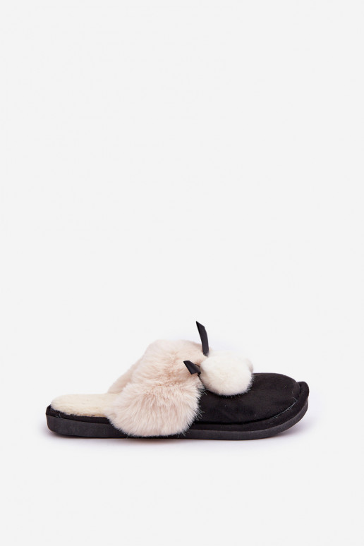 Chinelo feminino com pelinho na cor preta Įjungtartani