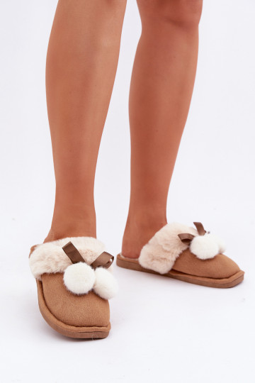 Chinelo feminino com pelinho na cor marrom Įjungtartani 2