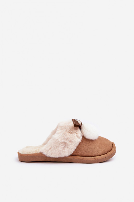 Chinelo feminino com pelinho na cor marrom Įjungtartani