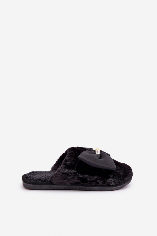 Chinelo feminino com pelinho I Lankas na cor preta Olfedi