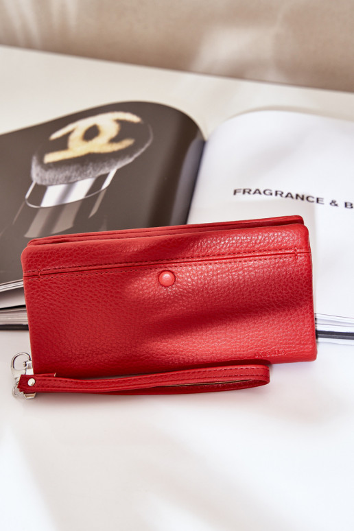 Carteira feminina grande com uma impressão de couro ecológico cor vermelha Tem que serrtiel Carteira feminina grande com uma impressão de couro ecológico cor vermelha Tem que serrtiel