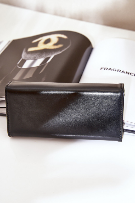 Eko Couro Gładki Carteira feminina cor preta Erolia