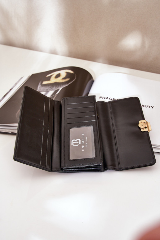 Eko Couro Gładki Carteira feminina cor preta Erolia