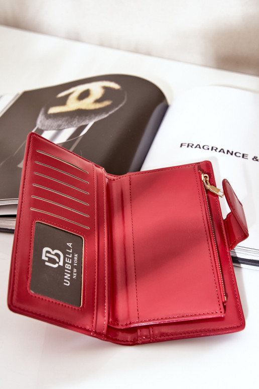 Carteira feminina de couro ecológico cor vermelha Kalinessa Carteira feminina de couro ecológico cor vermelha Kalinessa