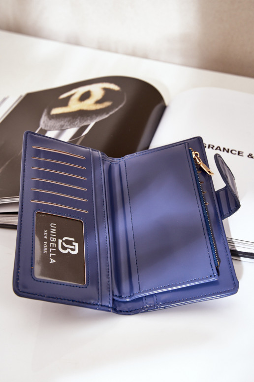 Carteira feminina de couro ecológico azul escuro Kalinessa