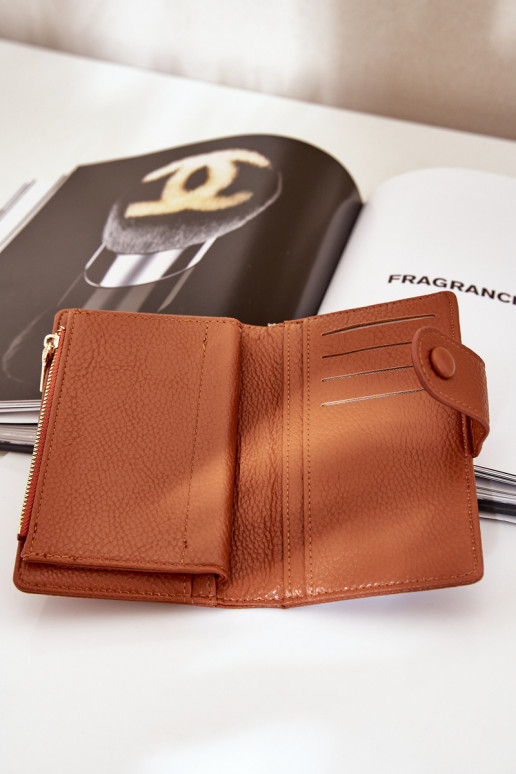 Feminino Carteira de couro ecológico cor marrom Isamille