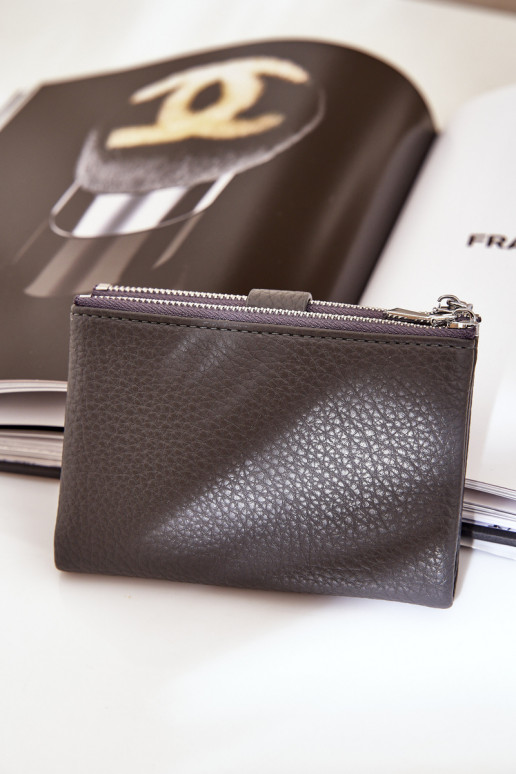 Eko Couro Carteira feminina cinza escuro Bronica