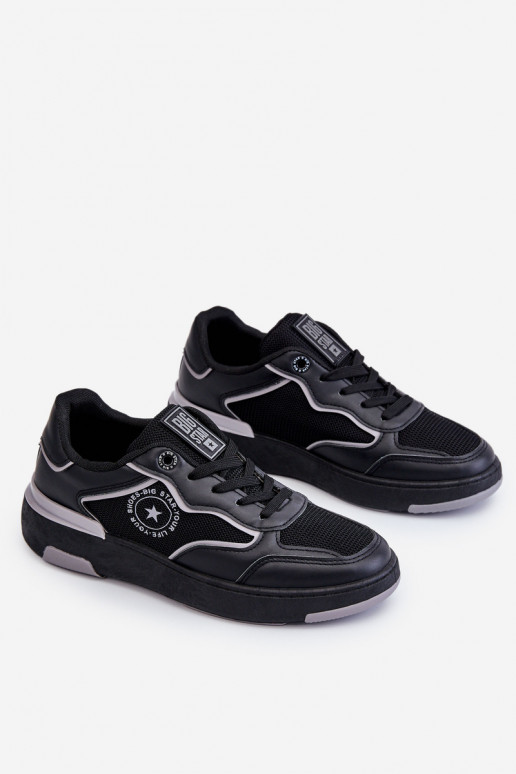 Tênis femininos de estilo esportivo Big Star LL274443 nas cores preto e cinza