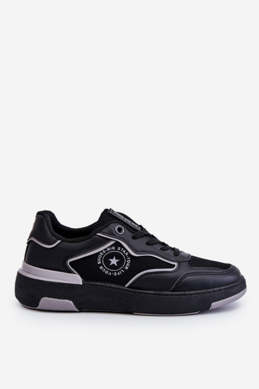 Tênis femininos de estilo esportivo Big Star LL274443 nas cores preto e cinza