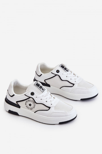 Tênis femininos de estilo esportivo Big Star LL274440 nas cores branco e preto 2