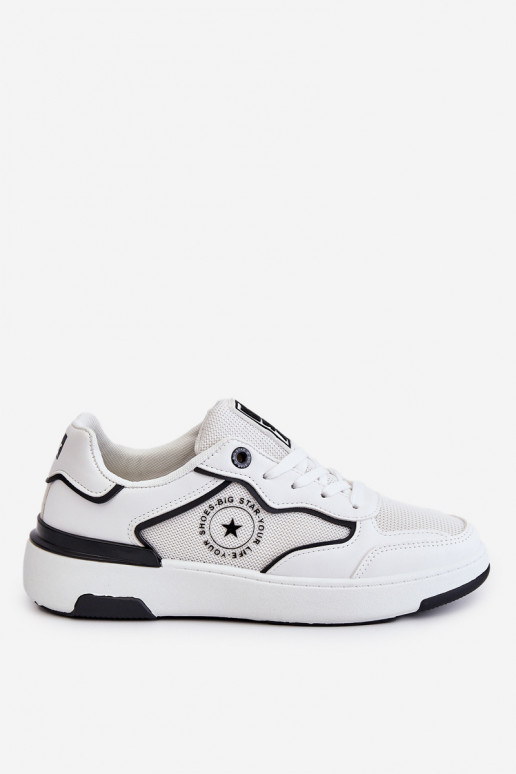 Tênis femininos de estilo esportivo Big Star LL274440 nas cores branco e preto