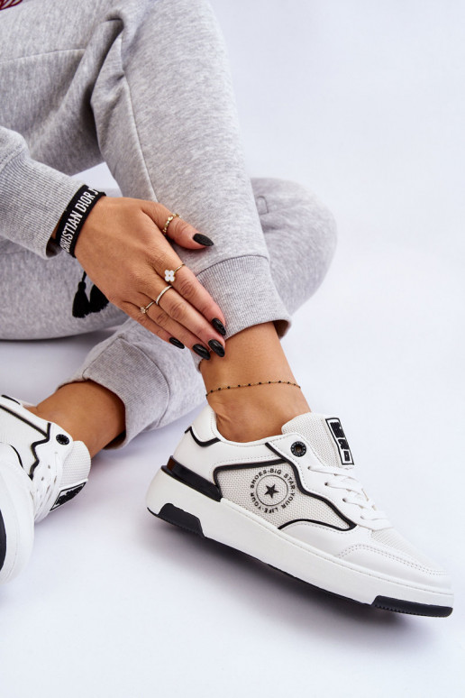 Feminino Estilo esportivo sapato Big Star LL274440 Branco-cor preta