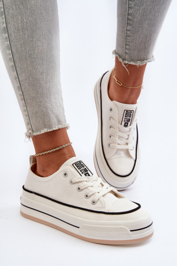 Sapatos femininos Big Star NN274205 cor branca