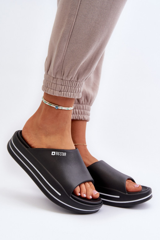 Chinelos femininos com uma plataforma Big Star NN274A037 cor preta