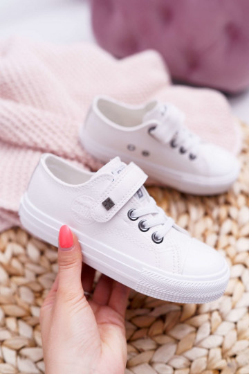 Sapatos de lazer infantis BIG STAR EE374035 na cor branca