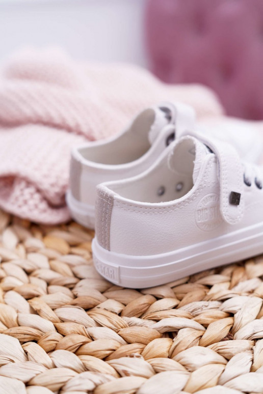 Infantil Pele sapatos casuais BIG STAR EE374035 cor branca