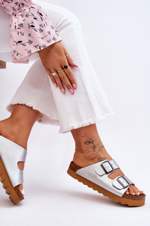 À modalo clássico Feminino Chinelos Big Star LL274476 cor prata