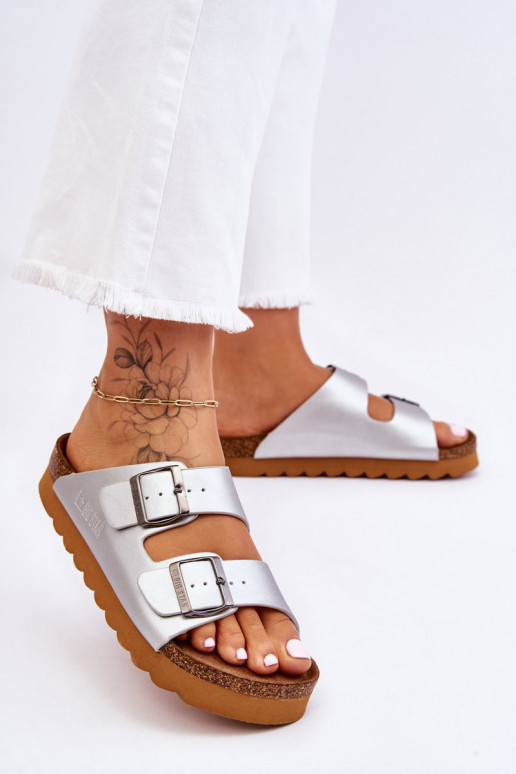 À modalo clássico Feminino Chinelos Big Star LL274476 cor prata