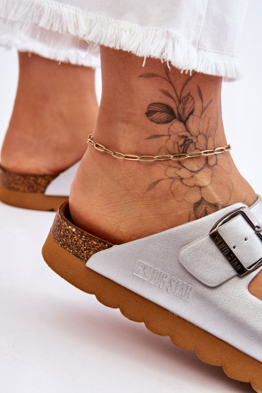 À modalo clássico Feminino Chinelos Big Star LL274476 cor prata