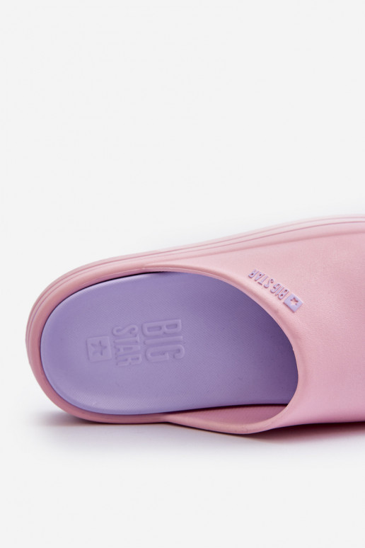 Chinelos femininos com uma plataforma Big Star NN274A035 cor rosa