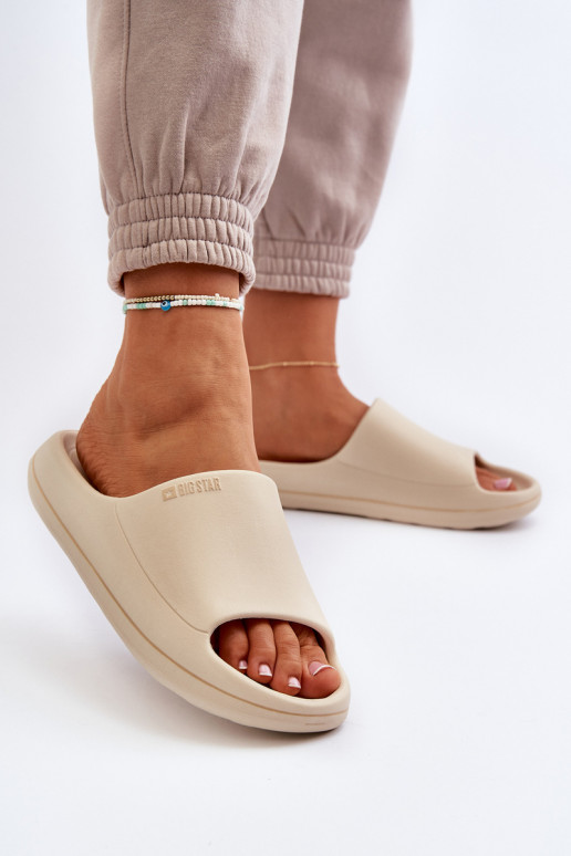 Chinelos femininos Big Star NN274A040 bege  Chinelos femininos Big Star NN274A040 bege